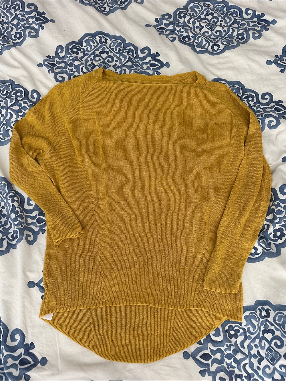 Lou & Grey Mustard Scoopneck Knit Sweater